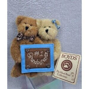 Plush Boyds Bears Worlds Greatest Grandparents Grandpaw & Nana Pair Stuffed Toy